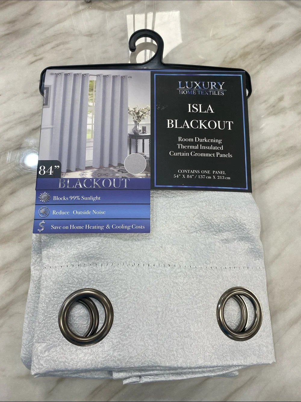ISLA Blackout Curtain Panel in Silver Gray by